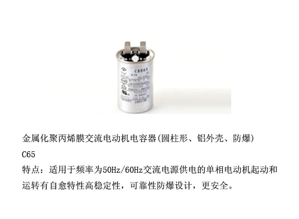 金屬化聚丙烯膜交流電動(dòng)機(jī)電容器